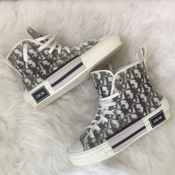 Christian Dior Authentic B23 High Top Oblique White Athletic Shoe - Picture 6 of 10